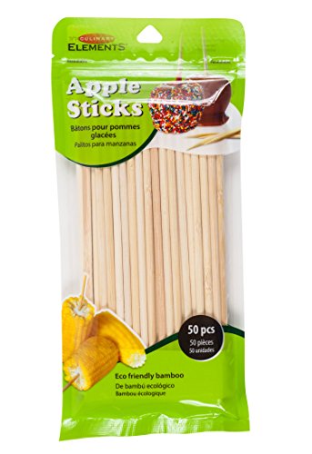 Culinary Elements Bamboo Candy and Caramel Apple Sticks for 50 Individual Servings, 1-pack