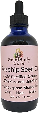 Organic Rosehip Seed Oil Natural and Pure for Dry Skin and Stretch Marks 4 oz - Gaia Body Care