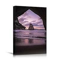 Canvas Wall Art Pink Skies and Clouds Coastal Multicolor Photography Relax/Calm Romantics Sunset - 12x18 inches