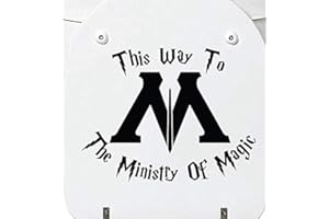 Rainbow Animated Design This Way to The Ministry of Magic Toilet Decal Sticker 7 x 9.1 inches Approximately Black