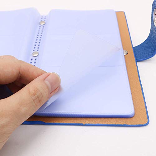 LOYMR 300 Cards PU Leather Business Name Card Books Office Business Card Holder Credit Cards Organizer (Blue) - Thumbnail 5
