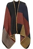 Girl Talk Clothing Multi Coloured Brushed Blanket Stitch Cape