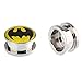 IPINK-Batman Stainless Steel Screw-On Gauges/Tunnels Double Flare Ear Plugs 2 Pairs