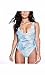 Womens Sexy One-Piece Swimsuit Letter Printed Bodysuit High Cut Legs Backless