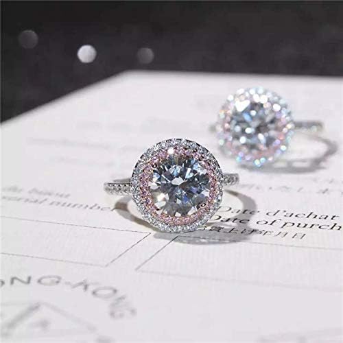 Nutchanan Beautiful Pink Small AAA Zircon Round Rings for Women Luxurious 7mm Main Stone Wedding Engagement Jewelry Anillos (5)