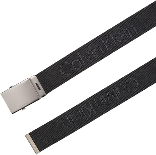 Placa de fitas do cinto do cinto masculino 3,8 cm com fivela e placa, preto (preto/estanho), 115 cm