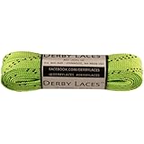Derby Laces Lime Green 72 Inch Waxed Skate Lace for Roller Derby, Hockey and Ice Skates, and Boots