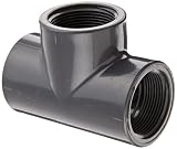 Spears 805 Series PVC Pipe Fitting, Tee, Schedule 80, 1-1/2" NPT Female