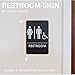 USA Made - Men's and Women's Restroom Signs ADA-Compliant Bathroom Door Signs for Offices, Businesses, and Restaurants, Black, Blue, Grey and Taupe/Tan Colors (Black Handi-Unisex)