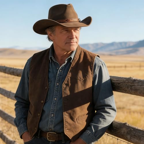 MYKAGS Chapeau de Cowboy pour Femmes et Hommes, Chapeaux Western en Daim, Chapeau Panama, Chapeaux de Cow-Boy à Large Bord, Cow-Girl Western en Daim