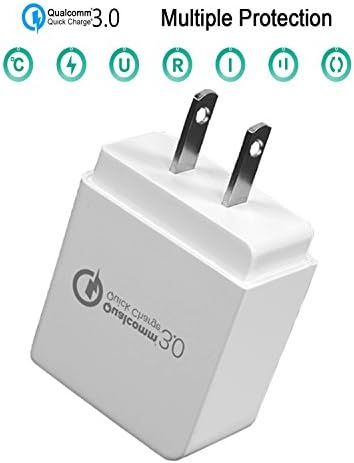 Rapid Charger Quick Charge 3.0 18W One-Port USB Power Adapter Wall Charger Qualcomm Fast Charger For Charging Phones, Tablet, And Others Devices (White, Quick Charge 3.0)