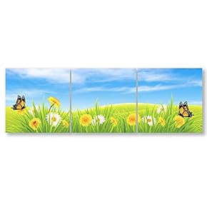 Romantic Flower Home Artwork for Living Room Bedroom x3 Panels