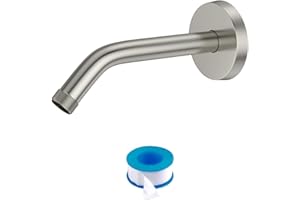 Shower Arm with Flange - Lordear 6 Inch Wall Mounted Angle Replacement Shower Arm Brushed Nickel 304 Stainless Steel Shower Head Arms