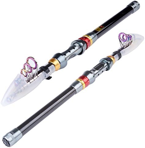 Kize Portable Telescopic Fishing Rods Carbon Fiber Travel Spinning Fishing Pole for Freshwater Saltwater