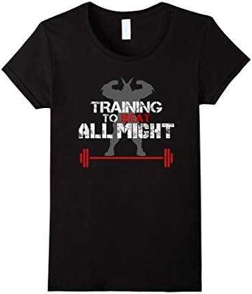 Womens TRAINING TO BEAT ALL MIGHT Tshirt Medium Black