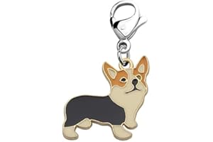 FEELMEM Corgi Dog Zipper Cute Corgi Dog Pendant Clip On Charm Animal Jewelry Corgi Gift for Pet Lover Corgi Mom Puppy Mom