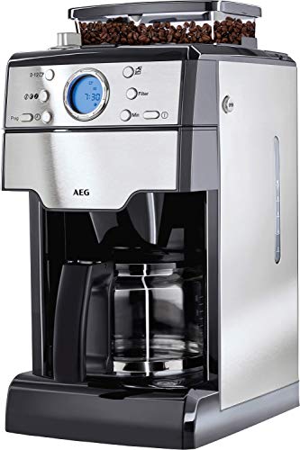 AEG-KAM-400-Kaffeemaschine-Integriertes-Mahlwerk-9-Mahlgradeinstellungen-programmierbarer-Timer-Kaffeepulver-oder-Kaffeebohnen-Aroma-Funktion-125-l-Sicherheitsabschaltung-Edelstahlschwarz