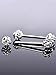 Mudder 4 Pairs Barbell Ring 316L Stainless Steel Cubic Zirconia Tongue Rings Body Piercing, 14 Gauge (Steel Color)