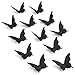 Luxbon 100Pcs 3D Paper Black Matt Effect Butterfly Wall Stickers Removable Butterflies Decor Wall Decals for Livingroom Home Nursery Girls Bedroom DIY Wall Decorations