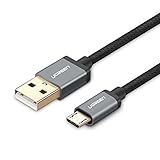UGREEN Micro USB Cable Nylon Braided Fast Quick Charger Cable USB to Micro USB 2.0 Android Charging Cord for Samsung Galaxy S7 S6, Note, LG, Nexus, Nokia, PS4, Xbox One Controller (10ft, Black)