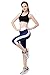 Ribay Women's Capri Workout Leggings - Guaranteed Quality Yoga/Running Pants (Large, White-Blue)