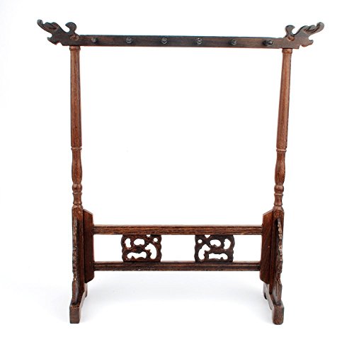 DowonsolWenge Wood Carving Calligraphy Brush Holder Sumi Brush Hanger Calligraphy Brush Stand Shelf 12pins Chinese Writing Brush Sheft