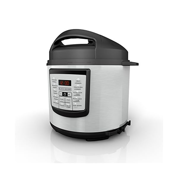 BLACK+DECKER 6 quart 11in1 Cooking Pot, Stainless Steel, Pressure Cooker, Slow Cooker, Multi