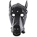 Leather Bondage Fetish Dog Mask, Black Full Face Blindfold Breathable Restraint Head Hood, Sex Toys, for Unisex Adults Couples, BDSM/LGBT Cosplay Mask (Style 3(Dog Mask))thumb 4