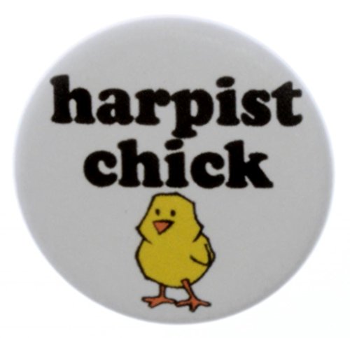 Harpist Chick 2.25" Keychain - Girly Girl Pride Harp Musician