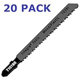 INTEGRA Tools T101BR T-Shank 20 Piece Contractor Jigsaw Blade Set with storage tube. Made with Metal. Blades optimized for cutting Wood, PVC, and Plastic.