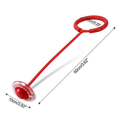 Leegoal Flashing Jumping Ring, Colorful Dancing Fitness Ankle Skip Balls Outdoor Indoor Funny Toy for Children Adult (Red)