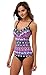 Attraco Women's Tankini Set Tribal Tankini Swimsuit with High Waist Bottom Print