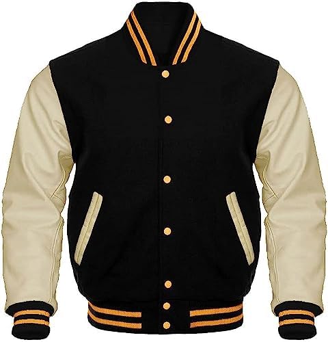 Kicky Varsity Jacket Letterman Baseball Jacket Wool body and