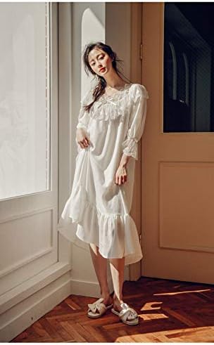 ネグリジェ パジャマ 綿 ルームウェア ロング ワンピース お寝巻き 長袖 春秋 人気 お姫様気分に 可愛い レディース ロング丈 春夏 Seasonal Wrap入荷