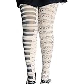 DINGXIANGJU Y2K Scene Whimsy Twee Piano Funky Tights Emo Grunge Women Music Note Legging Clothes Accessories
