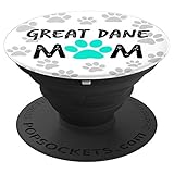Great Dane Mom Womens Phone accessory cute Dane Dog gift - PopSockets Grip and Stand for Phones and Tablets