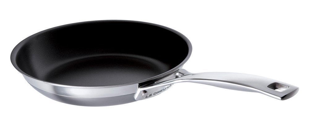 LE CREUSET 3-Ply Stainless Steel Non-Stick Omelette Pan, 20 x 4 cm, 96201320001000, Silver