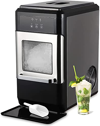 Watoor Countertop Nugget Ice Maker Machine with a Ice Scoop, Auto Self-Cleaning, 44lbs Per Day