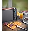 Arendo - Frukost 4 slice long slot toaster - double wall housing – with warming rack – 6 browning settings – auto bread…