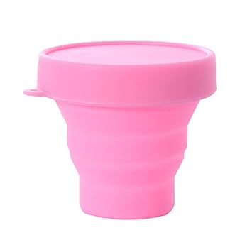 Balai Faltbarer Reisebecher mit Deckel Silikon Trinkbecher Camping Klappbecher BPA frei einziehbar zum Reise Wandern Camping 