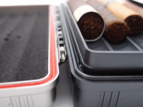 Waterproof Cigar Travel Humidor for 10 Cigars - Integrated Hygrometer and Humidifier Included - 2 Trays - Thumbnail 5