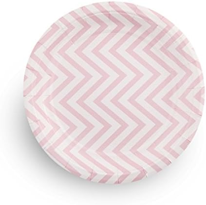 Colorful Disposable Tableware Set for Birthday/Celebrations/Catering/Wedding/Family Party Occasions,Dinner Plate/Fruit Salad Plate/Dessert Plate, Including 12pc Plate (7 inches) + 12pc Fork(pink)