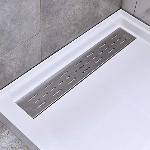 image for Woodbridge SBR4832-1000R Solid Surface Shower Base with Recessed Trenc
