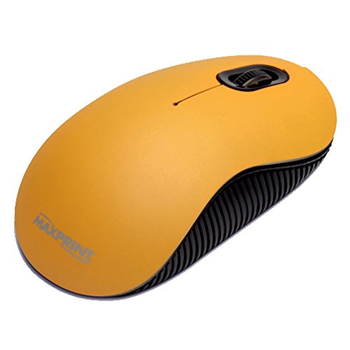 Mouse Óptico Emborrachado USB 609251 Amarelo - Maxprint