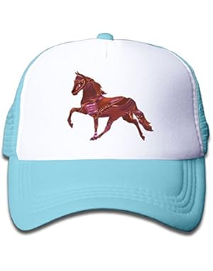 Handsome Brown Horses Running Baby Unisex Fashion Adjustable Baseball Mesh Hat