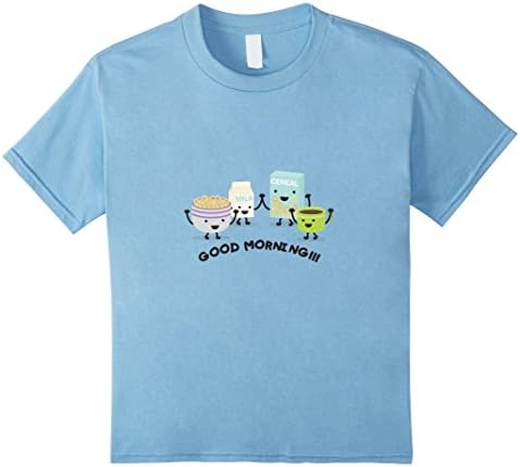 Kids Cute Good Morning - Breakfast Time T-Shirt / Cereals, Coffe  10 Baby Blue