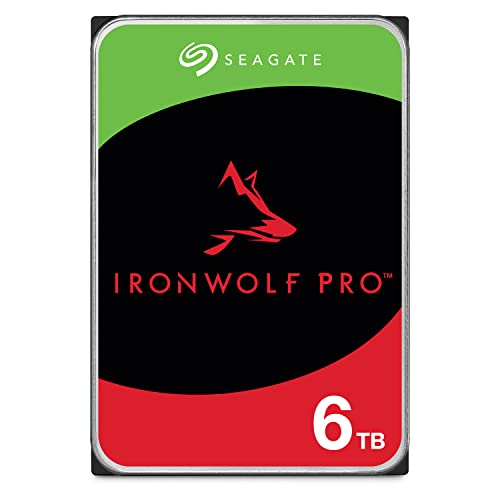 Seagate IronWolf Pro 6 TB, NAS interne Festplatte, 3.5", 7200 U/Min, CMR, 256 MB Cache, SATA 6 GB/SData Rescue Services (ST6000NT001)