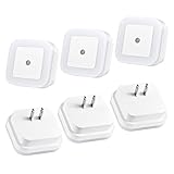 Litom Plug-in LED Night Light Lamp for Hallway, Kitchen, Bathroom, Bedroom, Stairs, Daylight, 6 Pack White