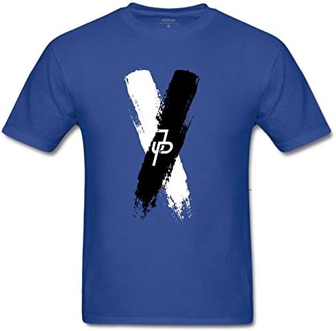 Masterookie Men's JAKE PAUL X BlackWhite Cotton T-shirt M Royal Blue
