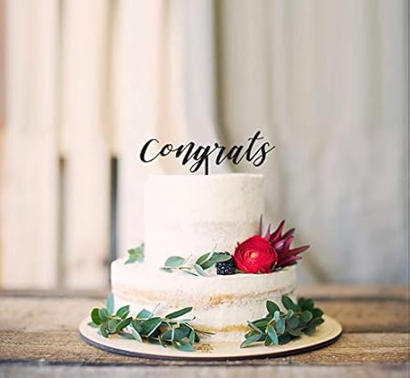Congrats Topper Per Torta Torta Congratulazioni Party Event Decor Laurea Festa Di Pensionamento lio Laser Amazon It Casa E Cucina